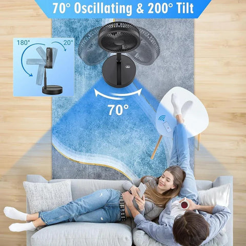 Portable Rechargeable Fan Green ABS 10W